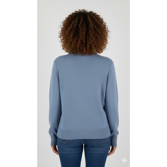 State Cashmere Womens V Neck Cashmere Sweater Bella Blue Size XXL New - Picture 2 of 12